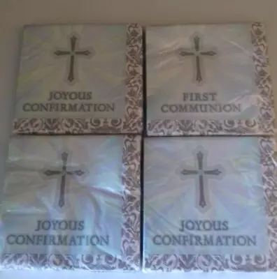 Joyus  Confirmation Cross  Religious Party Napkins 4 Packs • £2.99