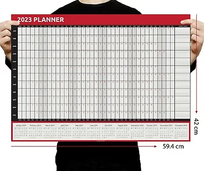 £2.99 • Buy 2023 A2 Size Year Wall Planner Calendar Home Office Work JAN DEC 59cm X 42cm ***