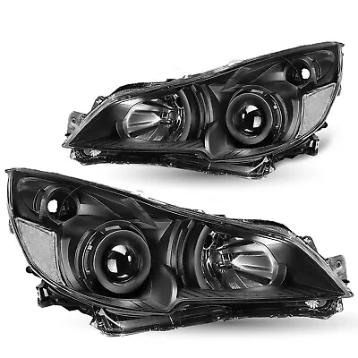 For 2010-2014 Subaru Outback Legacy Black Projector Headlights Headlamps Sets • $143.99