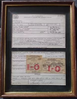 Vietnam War Conscientious Objector Release Certificate/Service Exemption/History • $175