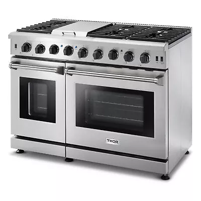 $4259 • Buy Thor Kitchen 48  Professional 6 Burner Gas Range Double Oven, Stainless Steel