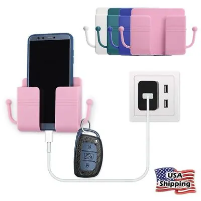 Wall Mounted Mobile Phone Holder Charging Stand Rack Shelf Self Adhesive Bracket • $5.79