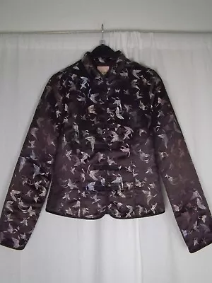 Old Navy Satin With Butterfly Embroider Mandarin Collar Oriental Jacket Size S • £4.50