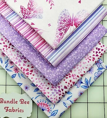FLY BY BUTTERFLY~MICHAEL MILLER 🦋Pink Fat Quarter Bundle Of (5) New 100% Cotton • $12.99
