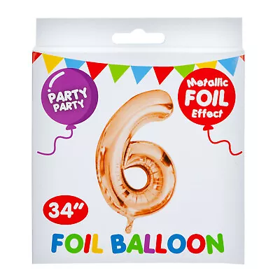 Rose Gold Foil Number 6 Balloon 34  Metallic Party Decoration • $7.46