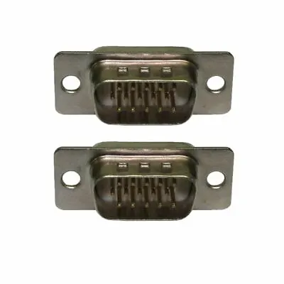 SVGA VGA 15 Pin HD15 D Sub Male Solder Type Connector Chassis Adaptor 2 PACK • £3.42