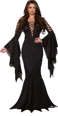 Underwraps Vamp Vampire Sexy Morticia Night Creature Halloween Costume 30337 • $39.99