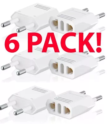 6pc Travel Charger Converter US To EU European Adapter Plug Power Adapter Israel • $6.99