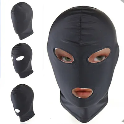 £7 • Buy L Size Unisex Spandex Open Mouth Hood Gimp Face Mask Head Roleplay Bondage BDSM