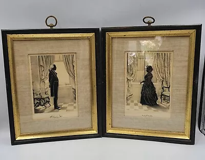 Vintage George & Martha Washington Framed Silhouette Lithograph Portraits • $65