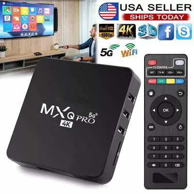 MXQ Pro 4K 5G Ultra HD 64Bit Wifi Android 11 Quad Core Smart TV Box Media Player • $21.59