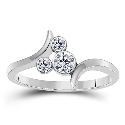 1.00 Ct Moissanite Mickey Mouse Ring In 14k White Gold Over Sterling Silver • $79.99