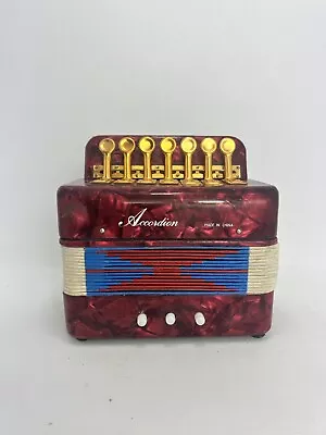 Vintage Mini Child's Size Accordion Red Toy Musical Instrument • $28