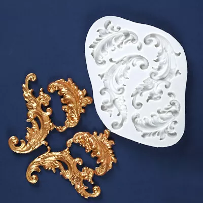 £3.25 • Buy Baroque Lace Silicone Fondant Mould Cake Border Baking Decoration Chocolate Mold