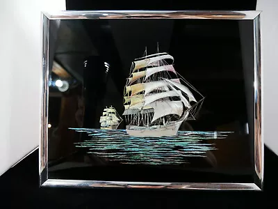 Vintage Kafka Industries Gold Foil Art Etching Sailboat Picture • $30