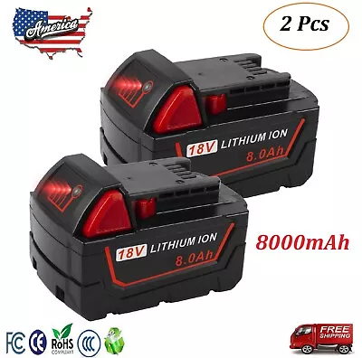 2PACK For Milwaukee For M18 8.0Ah Lithium Extended Capacity Battery 48-11-1880 • $46.99