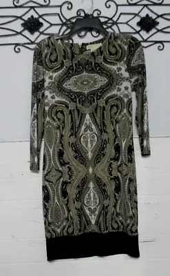 Michael Kors Women's Knit Dress Size 4 Long Sleeve Multicolored Round Neck • $12.95