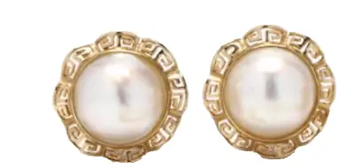 Mabe Pearl 14K Gold Round Dome Pierced Stud Earrings • $299