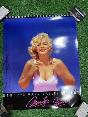 1993 Marilyn Monroe Wines A Young Merlot Poster Original 26X21in Napa Valley • $25
