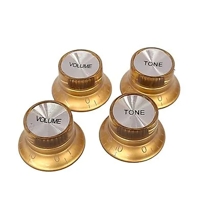 $13.04 • Buy Gold Top Hat Speed Control Knobs Les Paul Volume Tone Knobs Metric Size Plastic