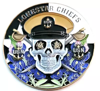 Awesome 2.5  Navy USN Chiefs CPOA Challenge Coin Lonestar Chiefs • $59.95