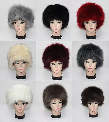 Luxury Ladies Faux Fur Hat Russian Style Cossack Pillbox Winter Fake Fur • £9.99