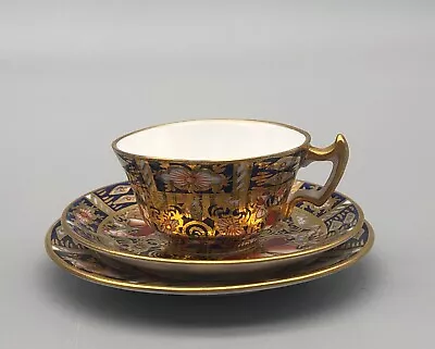 Royal Crown Derby Porcelain Imari 2451 Miniature Plate Teacup & Saucer Set • $178.99