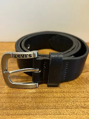 Levi's Black Genuine Leather Belt - Men's Size 30-32 Vintage Levis Jeans • $19.50