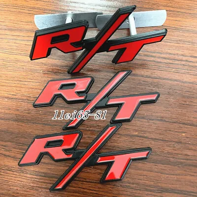 3PCS OEM For R/T Front Grill Emblems RT Car Badge Side Fender Red Black Stickers • $19.93