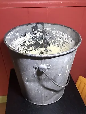 12” Vintage Dairy Farm Galvanized Milk Bucket Pail Metal Water Feed Tub Bin • $27.50