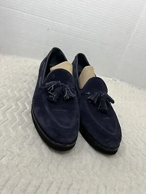 TOD’S Women’s Size 39 US 8.5 Navy Blue Suede Tassel Loafers  • $145