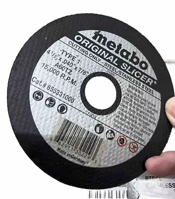 Metabo Slicer Cutting Wheel Box Of 100 4-1/2 In Diameter 41/2' X.040 X 7/8 • $69.99