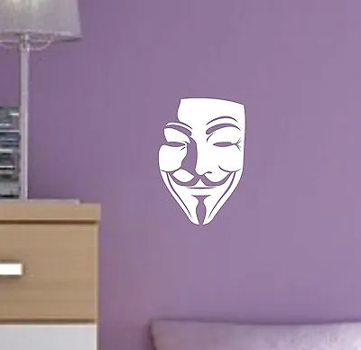 V For VENDETTA Anonymous Mask Guy Guido Fawkes Decal Sticker Vinyl Wall Art V4 • £2.75