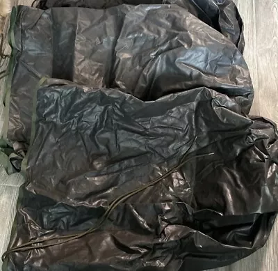 Lot 2 Military Waterproof Wet Weather Clothing Bag Heavy Rubber Bonded Nylon • $15