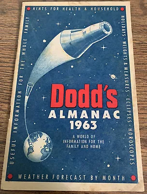 Dodd’s Almanac 1963 Vintage Original Mercury Space Capsule Cover • $5.49