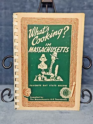 What's Cooking? In Massachusetts - Recipes Cookbook Spiral Vintage 4-H Amherst • $18.99