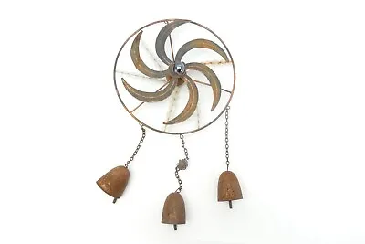 Vintage Whirligig Decorative Folk Art Bells Wind Chime Beads Used • $48