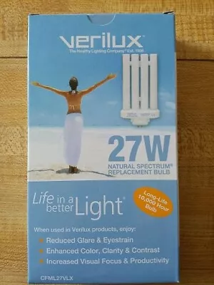 New Genuine Verilux CFML27VLX Natural Daylight Bulb 27 Watt Natural 10000 Hrs • $19