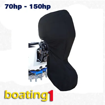 $55.95 • Buy Full Outboard Boat Motor Engine Cover Dust Rain Protection Black - 70hp - 150hp