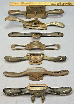 Collection Of 7 Antique Spoke Shave Plane Draw Knifes Tools - Stanley Etc. • $29.99