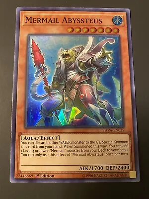 Yugioh! Mermail Abyssteus - SHVA-EN039 - Super Rare - 1st Edition NM • $1.89