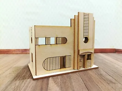 Dollhouse Miniature 1:144 Scale Kit House Art Deco Style 4 Rooms Easy Build • $18.75