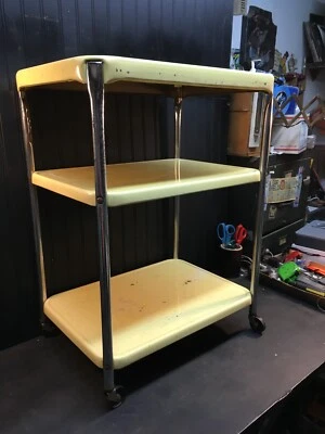 $117 • Buy Vintage Cosco Mid Century  Original Kitchen Cart  29inx21in X16in-Yellow