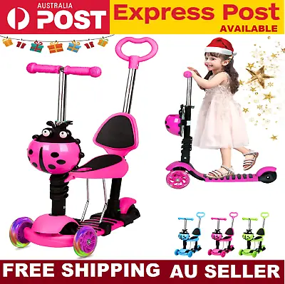 5-1 Kids Child Toddler Scooter Push Kick 3 Wheel Swings Car Balance Ride On LED  • $57.99