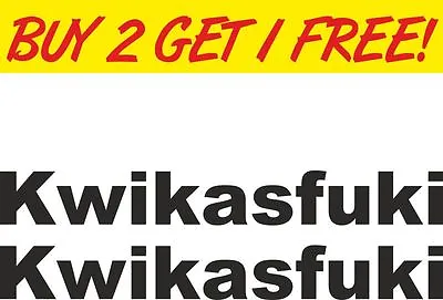 £2.59 • Buy 2x Kawasaki Kwikasfuki Ninja Vinyl Graphic Bike Sticker