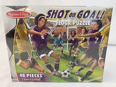 Melissa & Doug  SHOT ON GOAL  Soccer Floor Puzzle 48 Jumbo Pieces Fast Ship • $16.05