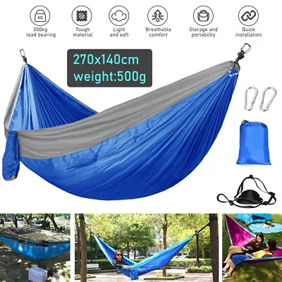 2 Person Double Camping Hammock Nylon Swing Chair Bed Outdoor Hanging Sleeping • $15.99