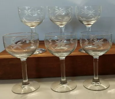 7 Vintage Etched Crystal Stemware/Cordial Glasses 4 1/4” Tall-All Occasions!!! • $22.50