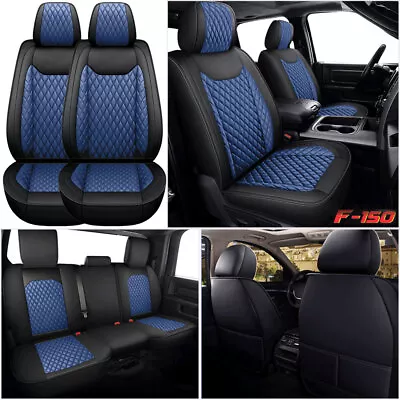 Leather 5 Seats Car Seats Covers Full Set For 2009-2021 Ford F150 Super Crew Cab • $89.99