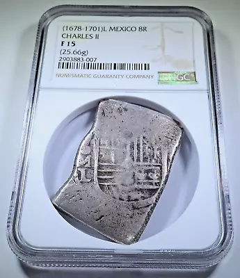 NGC 1678-1701 Mexico Silver 8 Reales Spanish Colonial Pirate Treasure Cob Coin • $629.95